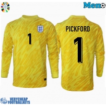 England Jordan Pickford #1 Goalkeeper Replica Away Shirt Euro 2024 Long Sleeve